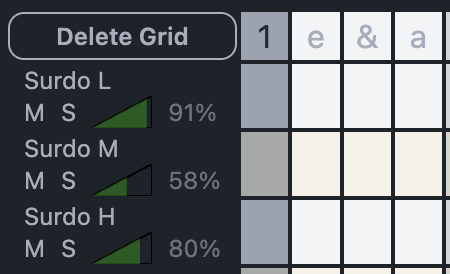 Volume controls with filled triangle
