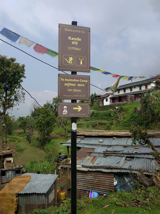 Kande to Australian Camp sign post